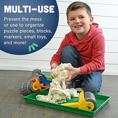 Constructive Playthings Messy Trays for Paint, Water and Sand Toys, Classroom Supplies, Toddler Toys for Creative Play, Set of 4 Trays, Ages 3 Years and Older