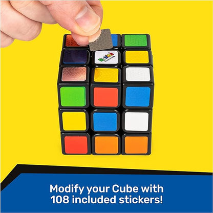 Rubik’s Cube, Original 3x3 Puzzle Brain Teaser Fidget Toy with Removable Interchangeable Mod Stickers to Customize, for Adults & Kids Ages 8 and up