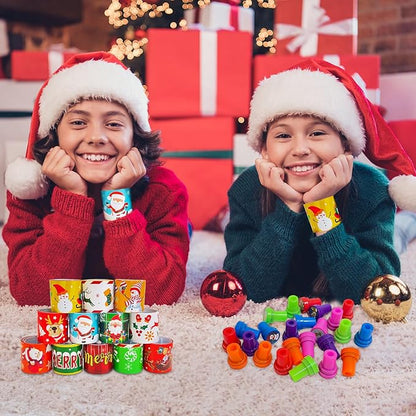 246 Pcs Christmas Party Supplies, Including Christmas Slap Bracelets Bulk Christmas Stamps Christmas Stickers for Christmas Party Favors Supplies Xmas Goodie Bags Stuffers Christmas Classroom Prize