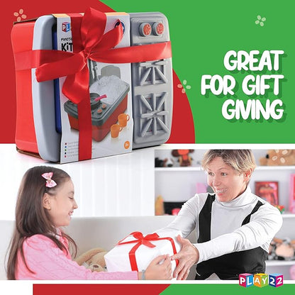 Play22 17 Pc Kids Play Sink with Running Water - Kitchen Sink Toy - Toddler Sink Toy with Real Faucet & Drain, Dishes, Utensils - Play Cooking Stove W/Pan - Kitchen Toys for Toddlers & Kids