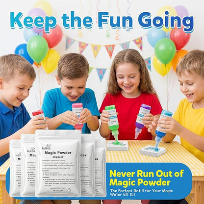Kiditos Magic Water Elf Powder Refill 5 Packs+Ocean &Nature Mold Set