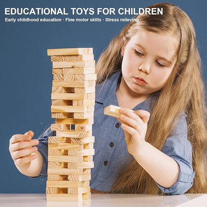 Wooden Plank Building Blocks 200PCS Sensory Toy for Kids, Montessori STEM Playset with Natural Pine Wood Creative Shapes for Educational Preschool Learning 3D Space Stacking Games for Boys Girls