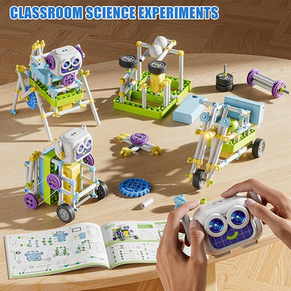 STEM Robotics Toys for Kids Toddler Age 6+, 36+ Robot Models Building Block Projects with Solar Power Sensors Gears, Education & Learning Science Engineering Kit Toys Gifts for Boys Girls