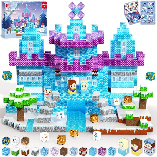 Magnetic Blocks - 150PCS Magnetic Blocks Build Frozen Castle - Magnetic Toys for Montessori Toddler Christmas Birthday Gifts - STEM Sensory Toys for 3 4 5 6 7 8 9 10 Year Old Girls