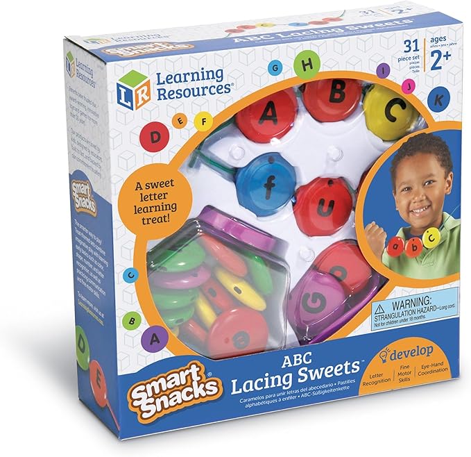 Learning Resources Smart Snacks ABC Lacing Sweets, Fine Motor Toy, 31 Pieces, Ages 2+
