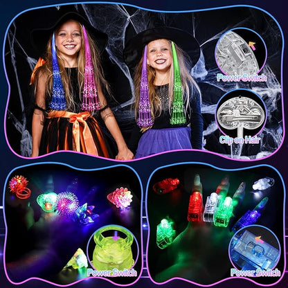 170PCS Glow in the Dark Party Supplies, 16PCS LED Foam Sticks, 16PCS LED Glasses and 100PCS Glow Sticks Necklaces Bracelets Headband, Light Up Party Favors for Kids Adults, Wedding, Concert, Birthday