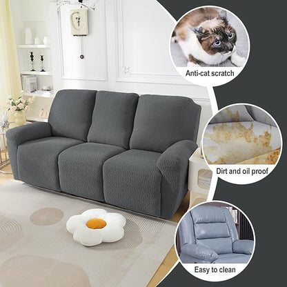 NORTHERN BROTHERS Recliner Sofa Covers 3 Seater, Reclining Sofa Cover 3 Seater, Couch Covers for Reclining Sofa, Couch Cover for Recliner Sofa 3 Seat, Recliner Sofa Covers, Dark Gray