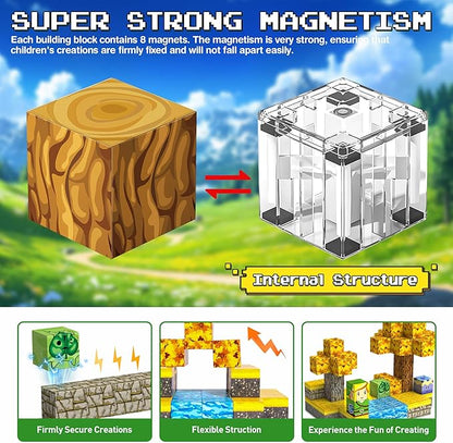 Magnetic Building Blocks for BOTW Fans, Koroks Magnet Cubes Blocks for Kids 5-7, STEM Building Game Sensory Outdoor Toys Christmas Birthday Gift for Boys&Girls, 100PCS