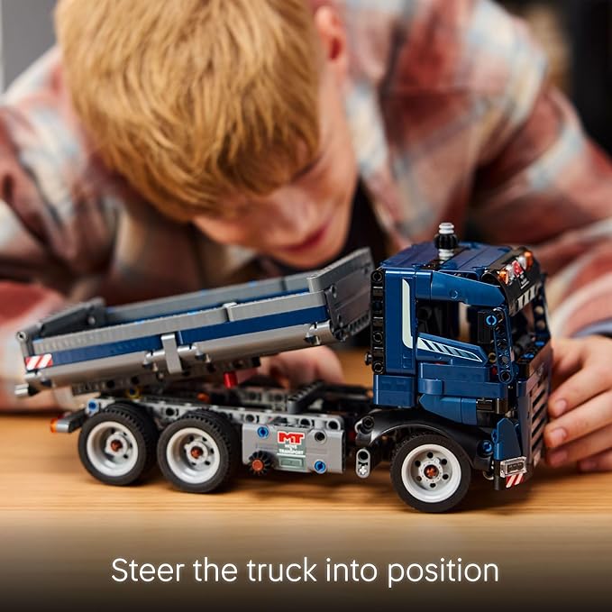 LEGO Technic Tipping Dump Truck Toy - Construction Truck Building Toy for Kids, Boys and Girls, Ages 9+ - Gift for Birthdays - W/Realistic Features - 42203