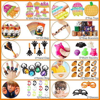 Halloween Party Favors 200Pcs Party Favor Toys in Bulk Goodie Bags Stuffers Return Gifts for Kids Birthday Party Favor Halloween Trick or Treat Classroom Party Supplies