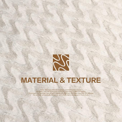 5ft Bean Bag Chairs for Adults Large Beanbag Chair with Chevron Plush Fur Cover Big Bean Bag Chair for Living Room Bedroom Dorm Office - White (50” x 50” x 24”)