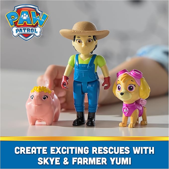 Paw Patrol Skye, Farmer Yumi & Piggie Figures, Kids Toys for Boys and Girls Ages 3 and Up