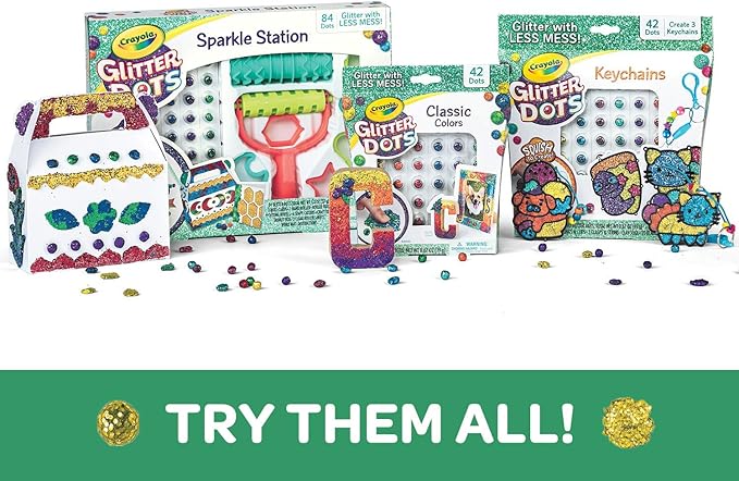 Crayola 04 0704 Glitter Dots Sparkle Station Craft Kit, Gift for Kids Age 6+