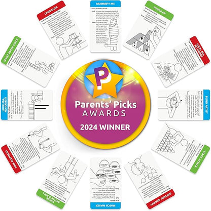 Funwares Minute of Fun Game - Minute to Win It Games for Kids, Adults, Teens, Families, Game Night, Gift for Home, Birthdays, or Travel. 2-12 Players! Home Edition, 218 Challenges!