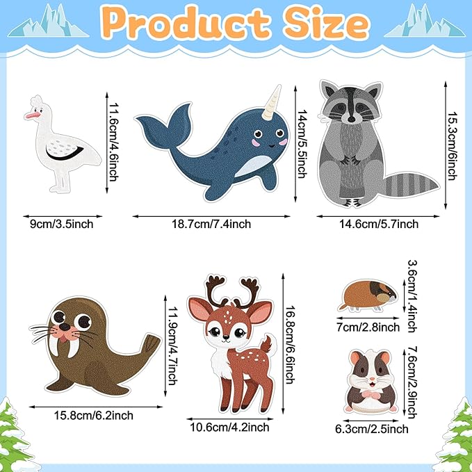 23 Pcs Felt Board Story Sets Polar Animals Felt Story Board Pieces Arctic Antarctica Ocean Animal Bear Penguin Whale Preschool Wall Storyboard Educational Learning Play Kit for Kids