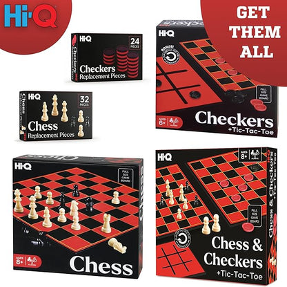 HI-Q Classic Chess Board Game – Educational Strategy Set for Kids, Adults & Beginners – Standard Style Pieces with Folding Board – Family Game Night