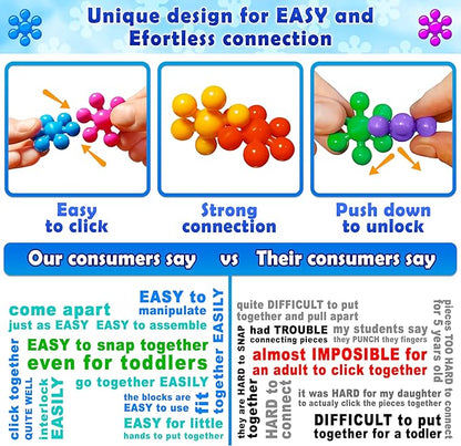 Curious 2 Learn 300 Pieces Building Blocks- Kids STEM Toys Educational Building Toys- Discs Sets Interlocking, Solid Plastic for Preschool Kids Boys and Girls Aged 3+, Creativity Kids Toys