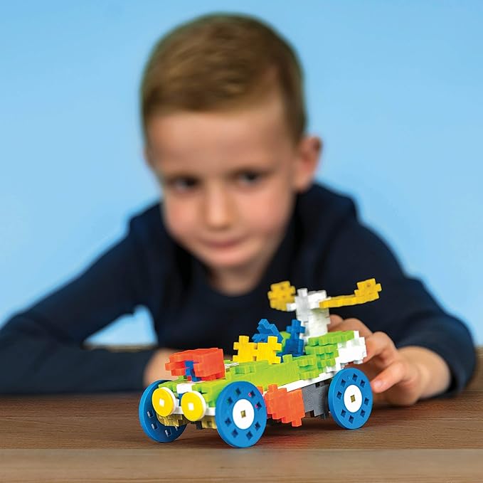 PLUS PLUS - Learn to Build Vehicles, 360 Pieces - Construction Building Stem / Steam Toy, Interlocking Mini Puzzle Blocks for Kids