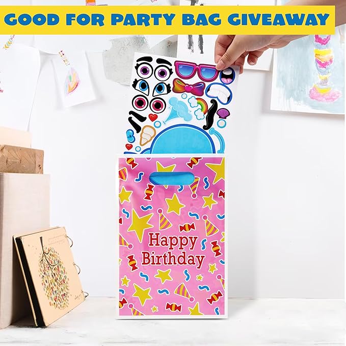 JOYIN 24PCS 9"x6" Make a face Stickers for Kids, Make Your Own Stickers, Mix and Match with Safaris Sea Farm and Dinosaur Animals, Party Favors Kids Crafts, Goodie Bags Stuffers