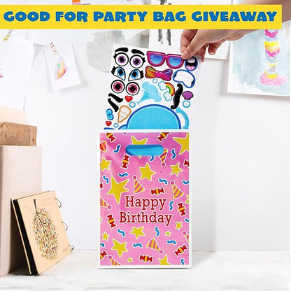 JOYIN 24PCS 9"x6" Make a face Stickers for Kids, Make Your Own Stickers, Mix and Match with Safaris Sea Farm and Dinosaur Animals, Party Favors Kids Crafts, Goodie Bags Stuffers