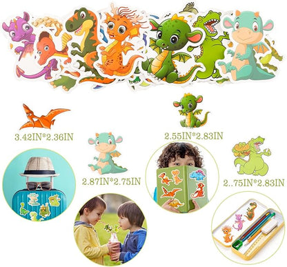 108Pcs Dinosaur Party Favors for Kids Dinosaur Party Supplies, Dinosaur Goodie Bags Fillers, Dinosaur Birthday Party Favors Included Slap Bracelet Sticker Ring Keychains Stamps