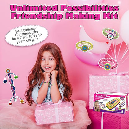 Yikusu Friendship Bracelet Making Kit for Girls, Birthday Gifts for Girls Ages 7 8 9 10 11 12 Year Old, Arts and Crafts Toys for Kids Ages 8-12，DIY Bracelet Jewelry Maker Toys Set