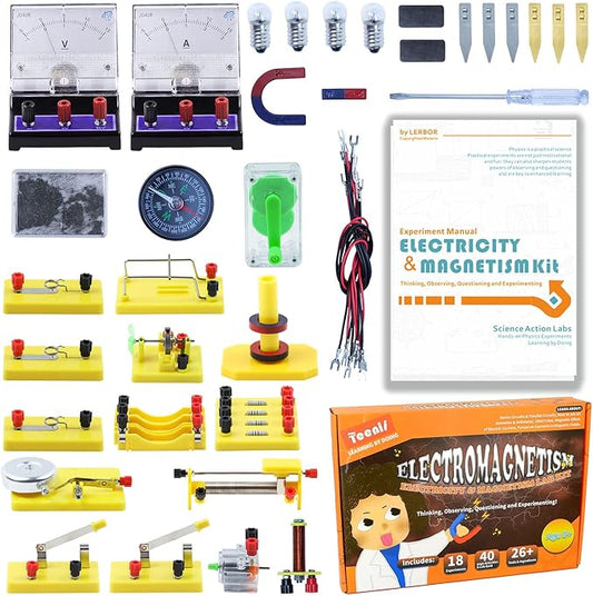Teenii STEM Electricity & Magnetism Kit - Electromagnetism Experiments for Kids Age 8-16