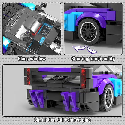 Super Sports Car Building Set,Racing Car Building Kits for Kids and Adults,Collectible Model Cars Construction Blocks Toys Gifts for Boys 6-8 10+ (476 pcs)