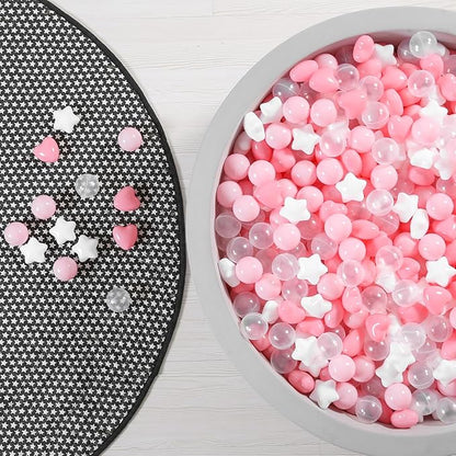 GOGOSO Ball Pit Balls,Plastics Balls for Ball Pit, Stars Hearts Shape for PastelBall for Toddlers Kids
