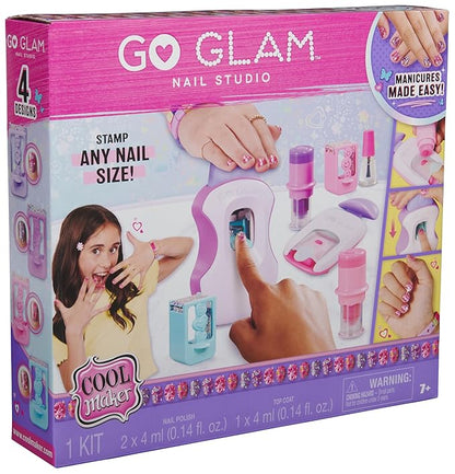 Cool Maker, GO GLAM Studio Nail Kit, Style 200 Nails with 4 Designs, 2 Polish Applicators & Mask, Arts and Crafts Kids Toys for Girls Ages 7 and up