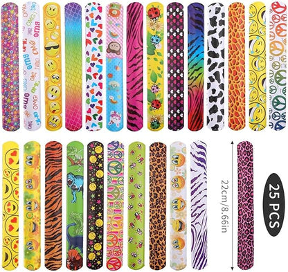 25 PCS Slap Bracelets Party Favors,Bulk Emotions Camouflage Leopard Print Snap Bracelet Party Favors Supplies for kids&teens Gifts Teacher Classroom School Favors Prizes Christmas Gift