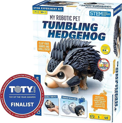 Thames & Kosmos My Robotic Pet - Tumbling Hedgehog | Build Your Own Sound Activated Tumbling, Rolling, Scurrying Pet | STEM Experiment Kit | Toy of The Year Award Finalist