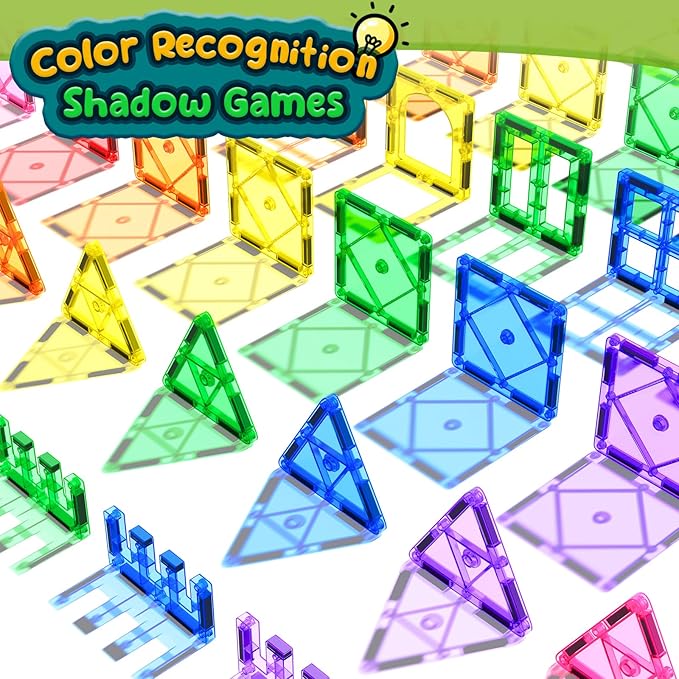 Soyee Magnetic Tiles Toddler Toys Magnetic Building Blocks for Kids Ages 3-12 STEM Educational Toys for Girls & Boys Sensory Toys for Kids with Autism Classroom Must Haves Outdoor Toys