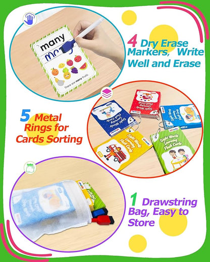 Sight Words Flash Cards Kindergarten, 250 Dolch Sight Word Writing Reading Spelling Games, Preschool Kindergarten Toddler Learning Activities, Homeschool Supplies Educational Toys for Kids Ages 3+