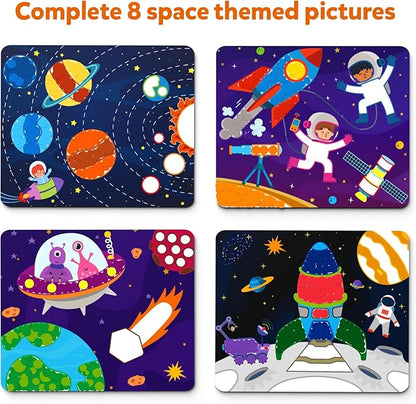 Skillmatics Art Activity - Dot It Space, No Mess Sticker Art for Kids, Craft Kits, DIY Activity, Gifts for Boys & Girls Ages 3, 4, 5, 6, 7, Travel Toys for Toddlers