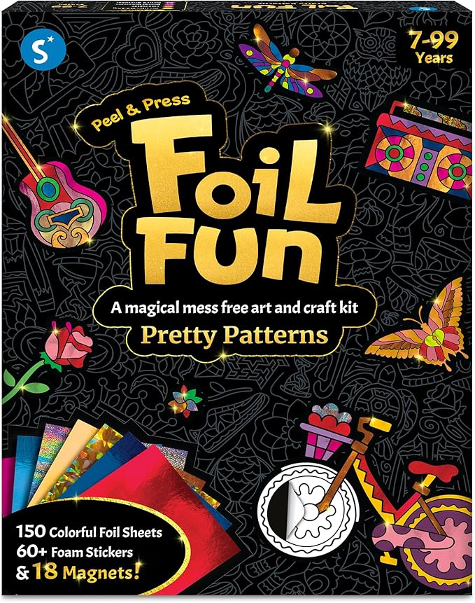 Skillmatics Art & Craft Activity - Foil Fun Pretty Patterns, Mess-Free Art, Magnets & Supplies, DIY Colorful Creative Activity, Craft Kits, Gifts for Kids, Teens, Adults, Families