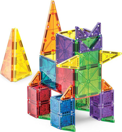 MAGNA-TILES Combo 62-Piece Magnetic Construction Set, The Original Magnetic Building Brand