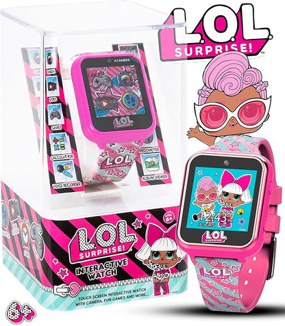 LOL Surprise Kids Interactive Smart Watch with Camera, Games, Voice Recorder, Step Counter, 10 Fun Watch Faces, Alarm, Timer, and Calculator - Ideal Tech Toy for Kids