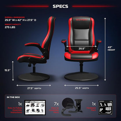 RESPAWN 800 Racing Style Gaming Rocker Chair, Rocking Gaming Chair, in Red RSP 800 BLK RED