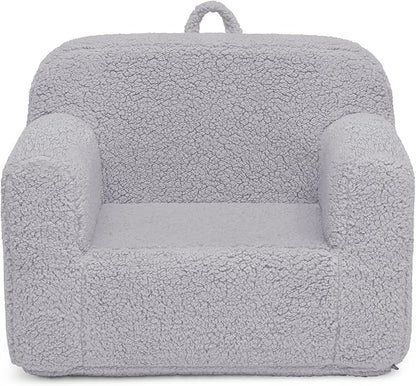Delta Children Cozee Sherpa Chair, Reading, Arm Rest|Cushion Availability, Grey