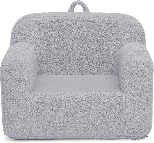 Delta Children Cozee Sherpa Chair, Reading, Arm Rest|Cushion Availability, Grey