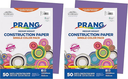 Prang (Formerly SunWorks) Construction Paper, Violet, 9" x 12", 50 Sheets (Pack of 2)