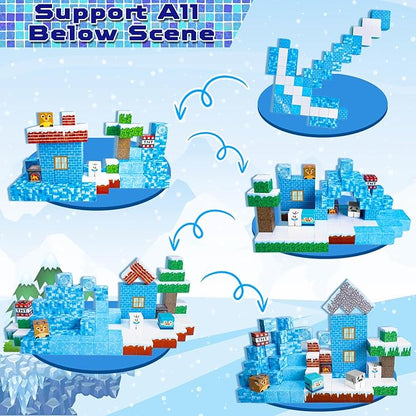 Magnetic Blocks - 100PCS Magnetic Blocks Build Frozen Castle - Magnetic Toys for Montessori Toddler Christmas Birthday Gifts - STEM Sensory Toys for 3 4 5 6 7 8 9 10 Year Old Girls