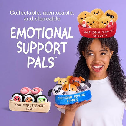 Emotional Support Sushi by Relatable, Cuddly Stuffed Animals and Plushies Set, Small Gifts for Mom, Includes 5 Sushi Plush Toys with Carrying Basket, for Mom