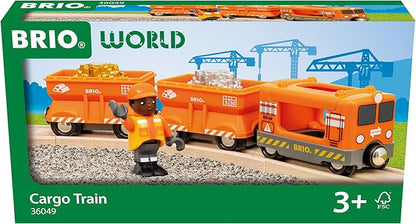 BRIO World – 36049 Gold Cargo Train | Toy Train Set for Kids Aged 3 Years Up