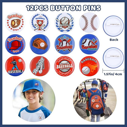 ANPHILE Baseball Party Favors, Baseball Birthday Party Supplies with Goodie Bags Slap Bracelets Stickers Mini Bouncy Balls Toy for Goodie Bag Stuffers,Classroom Prize