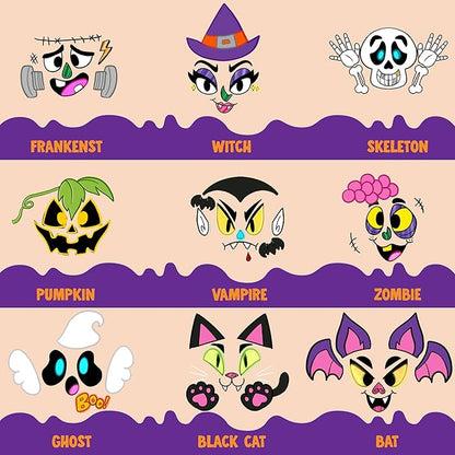 Klever Kits Halloween Pumpkin Painting Kit, Party Favor for Kids, Halloween Arts Crafts Party Supplies, Glowing in The Dark Pumpkin Decorating Kit, DIY Coloring Set for Classroom Activities Games