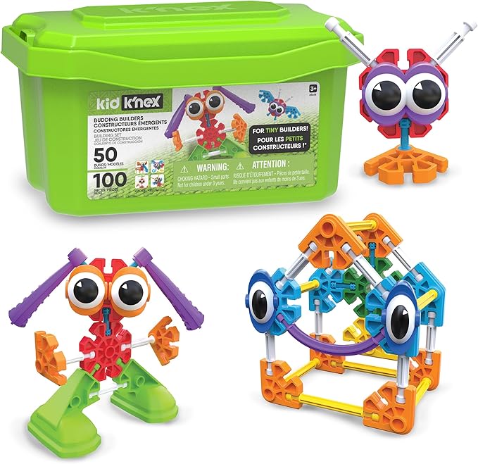 KID K'NEX - Budding Builders Set ‚ 100 Pieces, Preschool STEM Building, Kid Construction Set, Creative Play ‚ Ages 3+