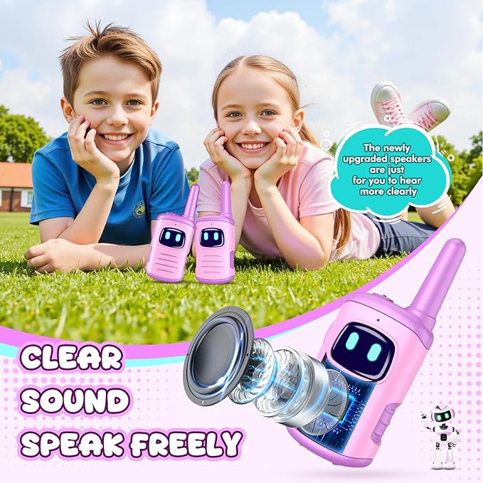 Kids Walkie Talkies Toys for Girls: Toys Walkie Talkies for Kids 2 Pack Easter Birthday Gifts Basket Stuffers for 3 4 5-7 Year Old Girls Grandkids Toy Age 4-5 6-8 Years Old Camping Purple