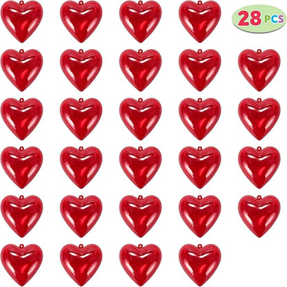 JOYIN 28 Pcs Valentines Day Prefilled Hearts with Cards Filled with Power Bracelets for Kids Classroom Exchange, Cute Valentine Party Favors, Gift Exchange, Game Prizes